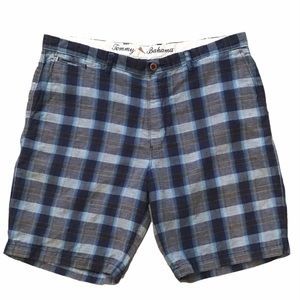 Tommy Bahama Men’s Plaid Shorts Blue Size 38